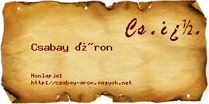 Csabay Áron névjegykártya